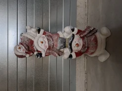 ohgreen Beelden|3 sneeuwmannen op elkaar met lichtjes