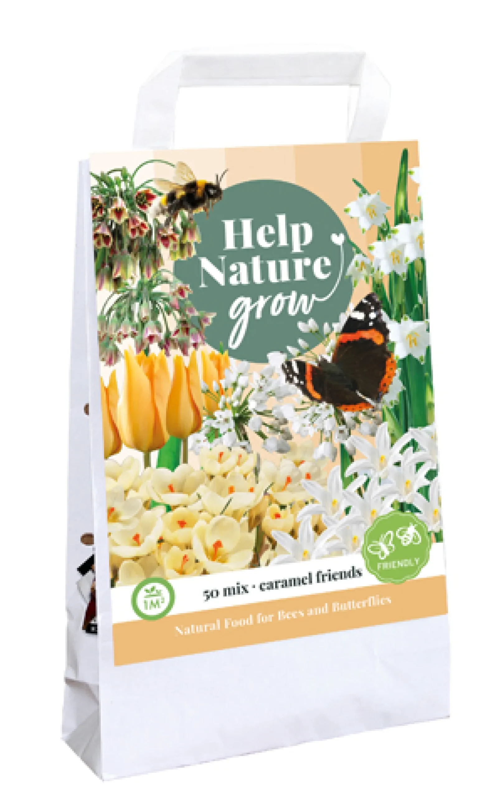 ohgreen Bloembollen|Ecocheques|1 tas caramel friends 'help nature grow'