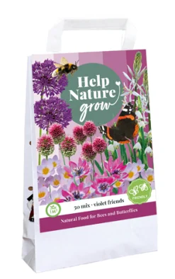 ohgreen Bloembollen|Ecocheques|1 tas violet friends 'help nature grow'