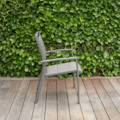 ohgreen Tuinmeubelen|Armstoel Modulo grijs antraciet
