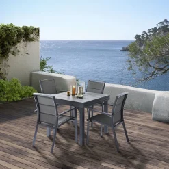 ohgreen Tuinmeubelen|Armstoel Modulo grijs antraciet