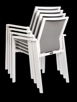 ohgreen Tuinmeubelen|Armstoel Norris wit/licht grijs