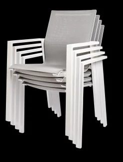 ohgreen Tuinmeubelen|Armstoel Norris wit/licht grijs