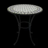 ohgreen Tuinmeubelen|Bistrotafel Rodin d60cm mozaiek groen/zwart/wit