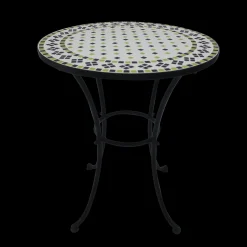 ohgreen Tuinmeubelen|Bistrotafel Rodin d60cm mozaiek groen/zwart/wit