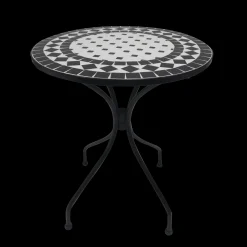 ohgreen Tuinmeubelen|Bistrotafel Rodin d60cm mozaiek zwart/wit