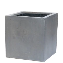 ohgreen Aardewerk|Bloembak Fiberstone kubus 50x50cm grijs