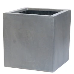 ohgreen Aardewerk|Bloembak Fiberstone kubus 20x20cm grijs