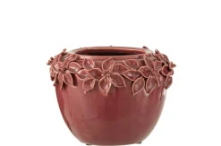 ohgreen Potten En Vazen|Bloemp bloem keramiek roze l (21x21x16cm)