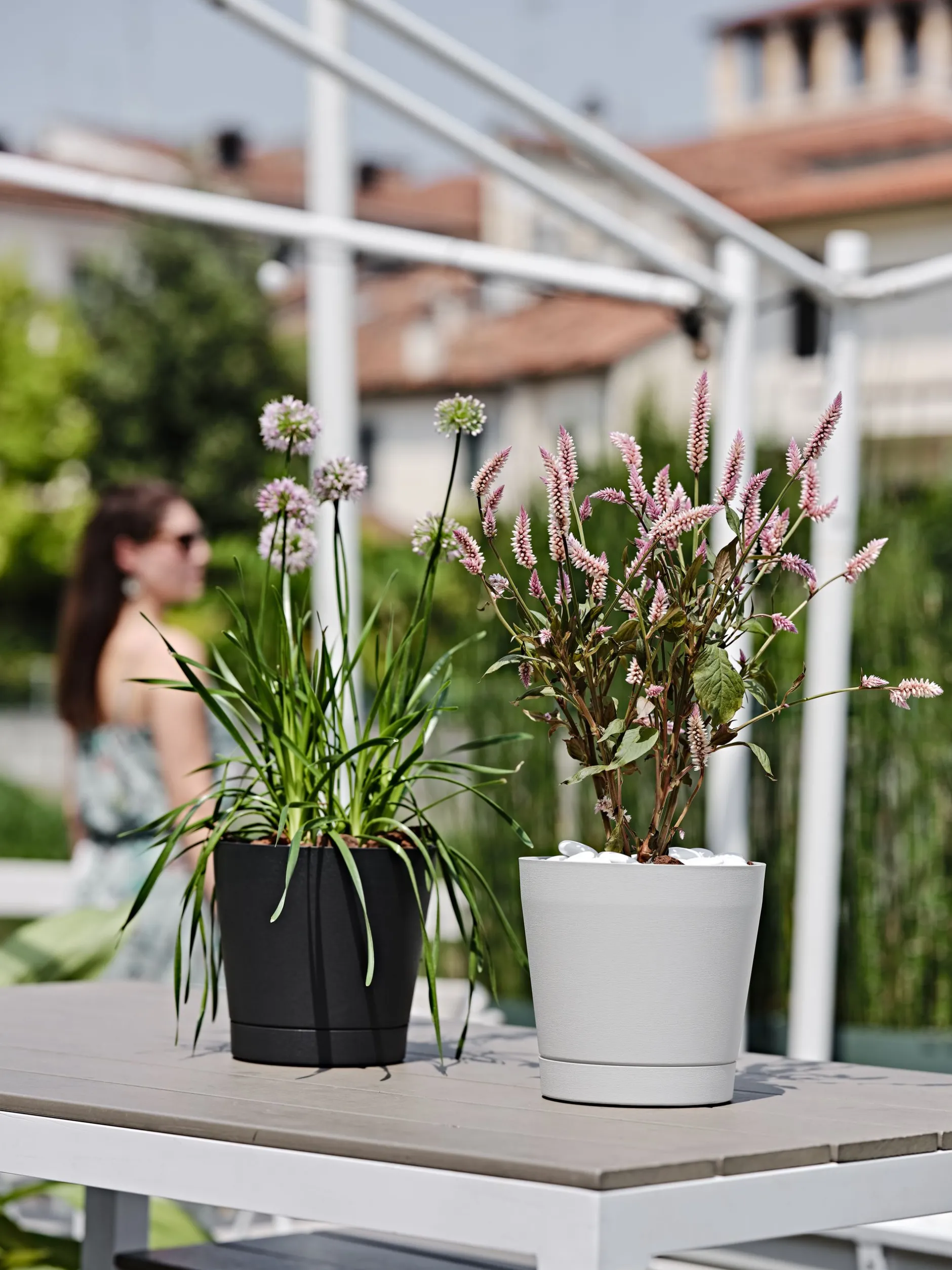 ohgreen Kunststof|Ecocheques|Bloempot Orione 24cm wolkwit