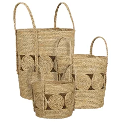 ohgreen Potten En Vazen|Borno mand rond lichtbruin - h34xd32cm