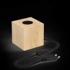 ohgreen Verlichting|calex tafelarmatuur E27 hout met snoer 1,8m met schakelaar