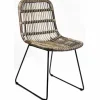 ohgreen Meubilair|Chair dining metal rattan brown 46x57h84cm