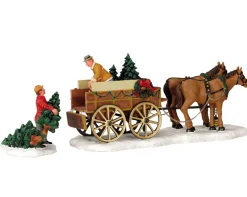 ohgreen Lemax Kerstdorpen|Christmas tree wagon, set of 2