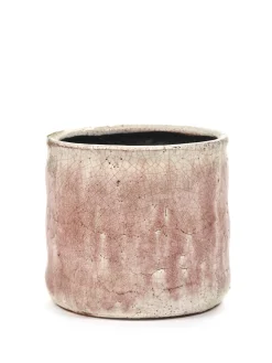 ohgreen Potten En Vazen|Craquelé Pot flame rose d14 h13 cm
