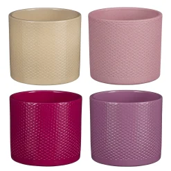 ohgreen Potten En Vazen|Era pot rond relief - h12,5xd13,5cm