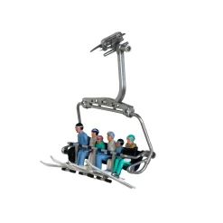 ohgreen Lemax Kerstdorpen|Figuren zittend ski's 1:32