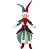 ohgreen Thema Holiday|Kerstdecoratie|Figuur elf sitting on ball bordeaux groen