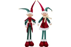 ohgreen Thema Holiday|Kerstdecoratie|Figuur elf standing 2ass bordeaux groen