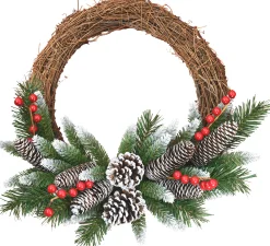 ohgreen Kerstkransen En Guirlandes Kunststof|Frosted berry grapevine wreath d41cm