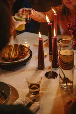 ohgreen Kaarsen|Geribde obelisk kaars