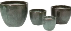 ohgreen Aardewerk|Glazed egg pot moss green