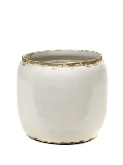 ohgreen Potten En Vazen|Glazed shades Pot costa m white d21h21