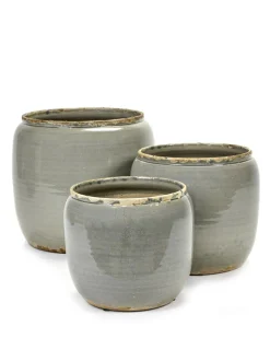 ohgreen Potten En Vazen|Glazed shades Pot costa s grey d18,5h19