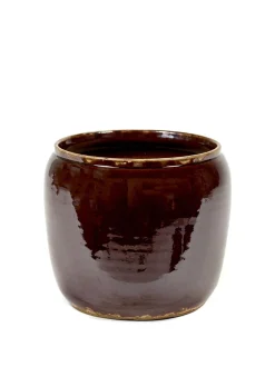 ohgreen Potten En Vazen|Glazed shades Pot costa s brown d18,5h19