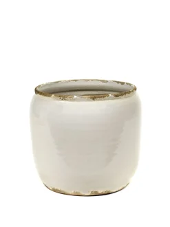 ohgreen Potten En Vazen|Glazed shades Pot costa s white d18,5h19