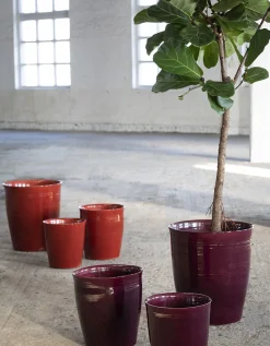 ohgreen Potten En Vazen|Glazed shades Sierpot lines l40xb40xh44 rood