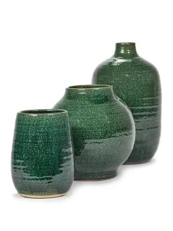 ohgreen Potten En Vazen|Glazed shades Sierpot l24,5xb24,5x24 d.groen
