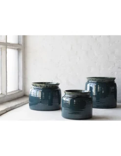 ohgreen Potten En Vazen|Glazed shades Sierpot 23x23x19 reactive blue