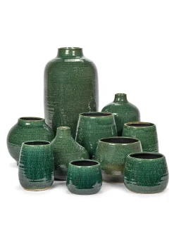 ohgreen Potten En Vazen|Glazed shades Vaas l l30xb30x60 d.groen