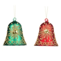 ohgreen Kerstornamenten|Glazen bel met glittersterren