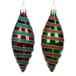 ohgreen Kerstornamenten|Glitter gestreept ornament