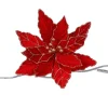 ohgreen Kerstornamenten|Glitter poinsettia bloemclip