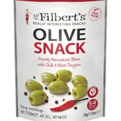 ohgreen Voeding|Groene olijven met chili en zwarte peper 50g