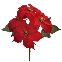 ohgreen Kerstdecoratie|Grote kerststerbos x5 44cm rood