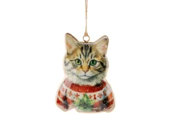 ohgreen Kerstornamenten|Hanger vintage cat rood
