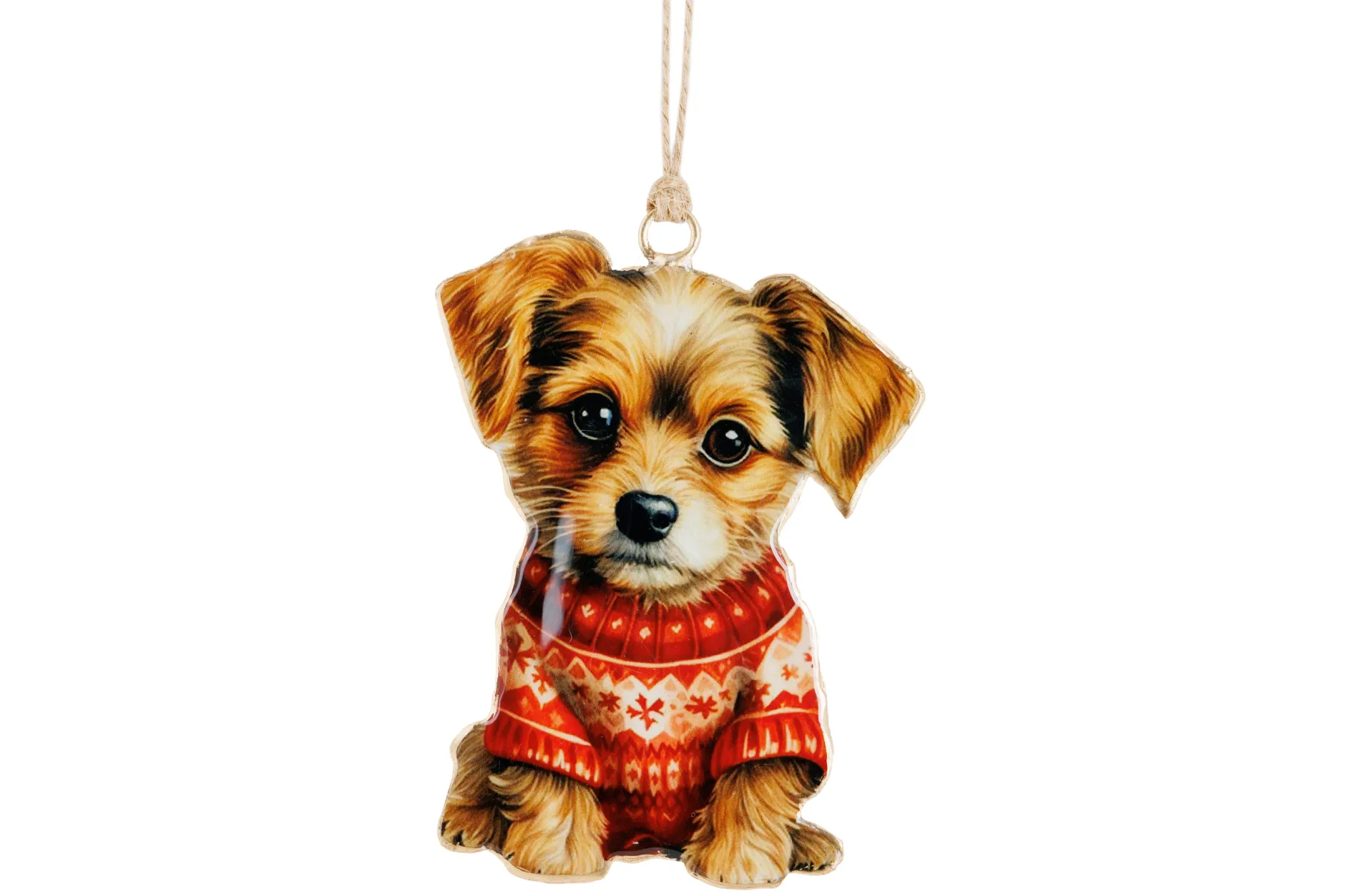 ohgreen Thema Classic|Kerstornamenten|Hanger vintage dog rood wit