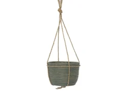 ohgreen Potten En Vazen|Hanging pot stripe green d20h19cm