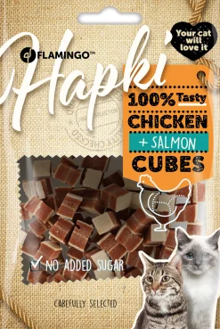 ohgreen Werelddierendag|Kat Voeding|Hapki blokjes met kip en zalm 50gr