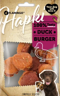 ohgreen Werelddierendag|Hond Voeding|Hapki burger met eend 8st 85gr