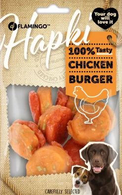 ohgreen Werelddierendag|Hond Voeding|Hapki burger met kip 8st 85gr