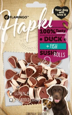 ohgreen Werelddierendag|Hond Voeding|Hapki duck & fish sushi rolls 85gr