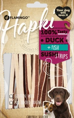ohgreen Werelddierendag|Hond Voeding|Hapki duck & fish sushi strips 85gr