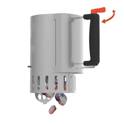 ohgreen Accessoires En Onderhoud|Houtskoolstarter met safe-drop uit rvs Ø16,5cm H27,5cm