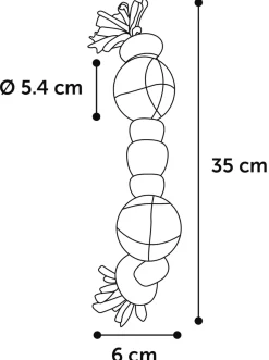 ohgreen Speelgoed|Hs vinta touw met ballen mix 31cm