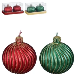 ohgreen Thema Classic|Kerstdecoratie|Kaars kerstbal set van 2